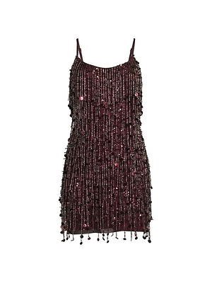 Beaded Scoopneck Minidress