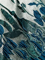 Border Jacquard Off-The-Shoulder Gown