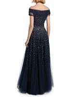 Shayla Embellished Off-the-Shoulder Gown