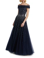 Shayla Embellished Off-the-Shoulder Gown