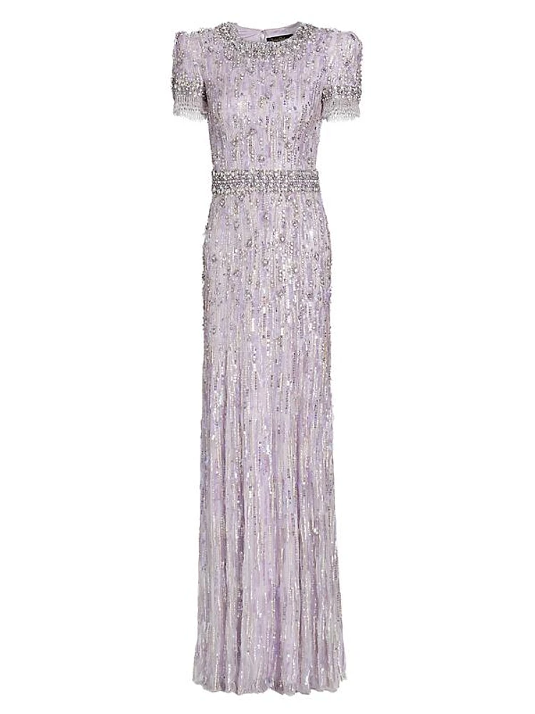 Roxy Beaded Mermaid-Hem Gown