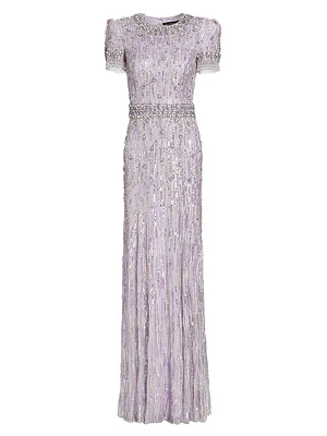 Roxy Beaded Mermaid-Hem Gown