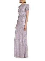 Roxy Beaded Mermaid-Hem Gown