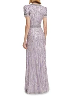 Roxy Beaded Mermaid-Hem Gown