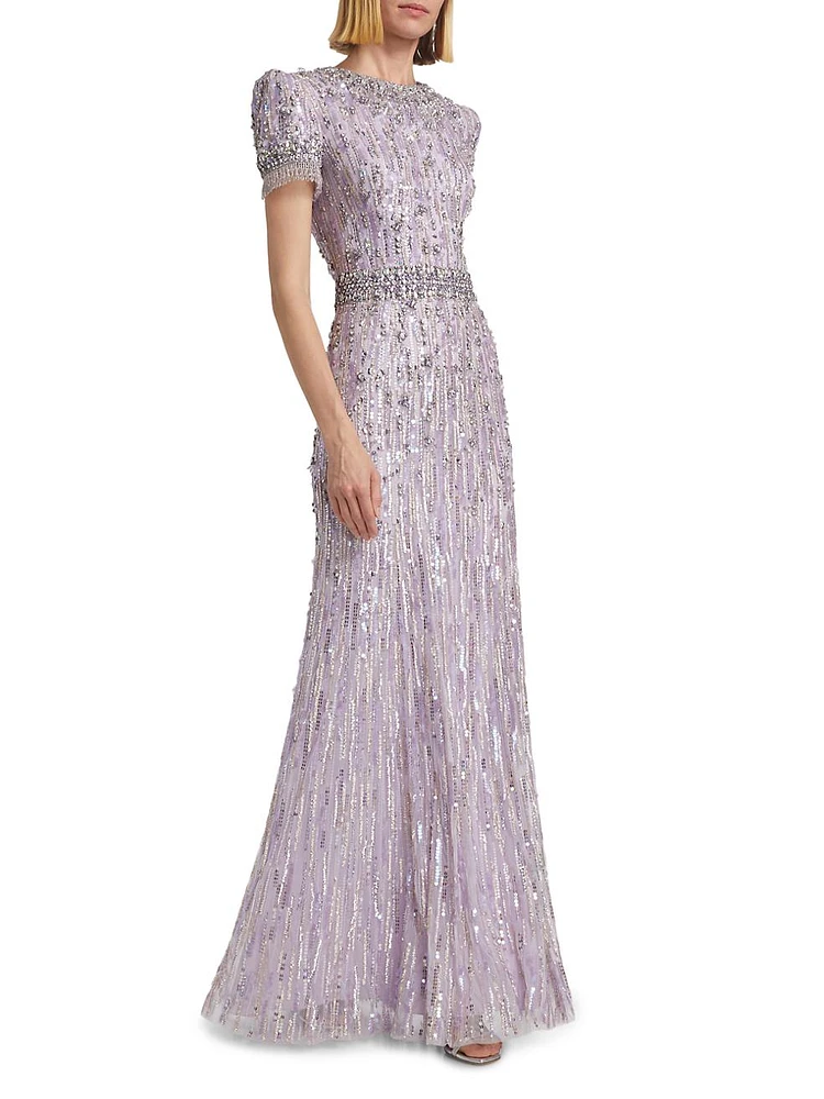 Roxy Beaded Mermaid-Hem Gown