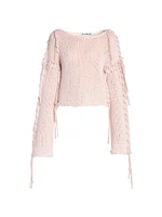 Komey Ribbon Lace-Up Sweater