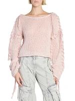 Komey Ribbon Lace-Up Sweater