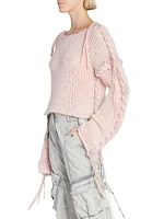 Komey Ribbon Lace-Up Sweater