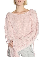 Komey Ribbon Lace-Up Sweater