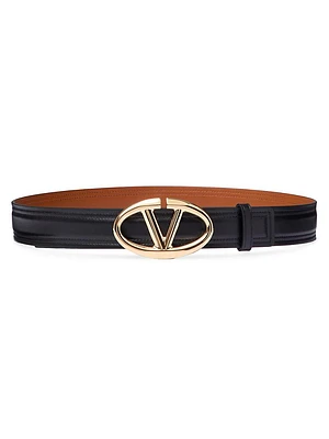 The Bold Edition VLogo Shiny Calfskin Belt 30 MM