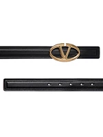 The Bold Edition VLogo Shiny Calfskin Belt 30 MM