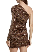 Saturn Sequined One-Shoulder Minidress