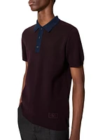 Wool Polo T-Shirt with V-Logo