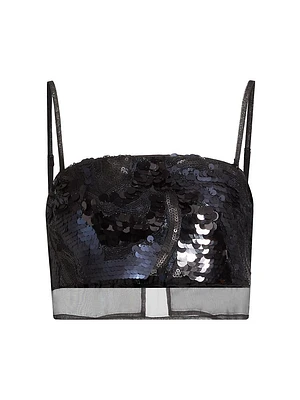 Centauri Sequined Chiffon Crop Top