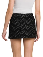 Chevron Cotton-Blend Miniskirt