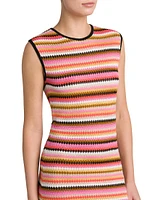 Striped Sleeveless Midi-Dress