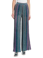 Metallic Stripe Flared Pants