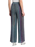 Metallic Stripe Flared Pants