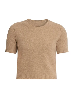 Wool Cropped Short-Sleeve Sweater