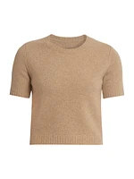 Wool Cropped Short-Sleeve Sweater