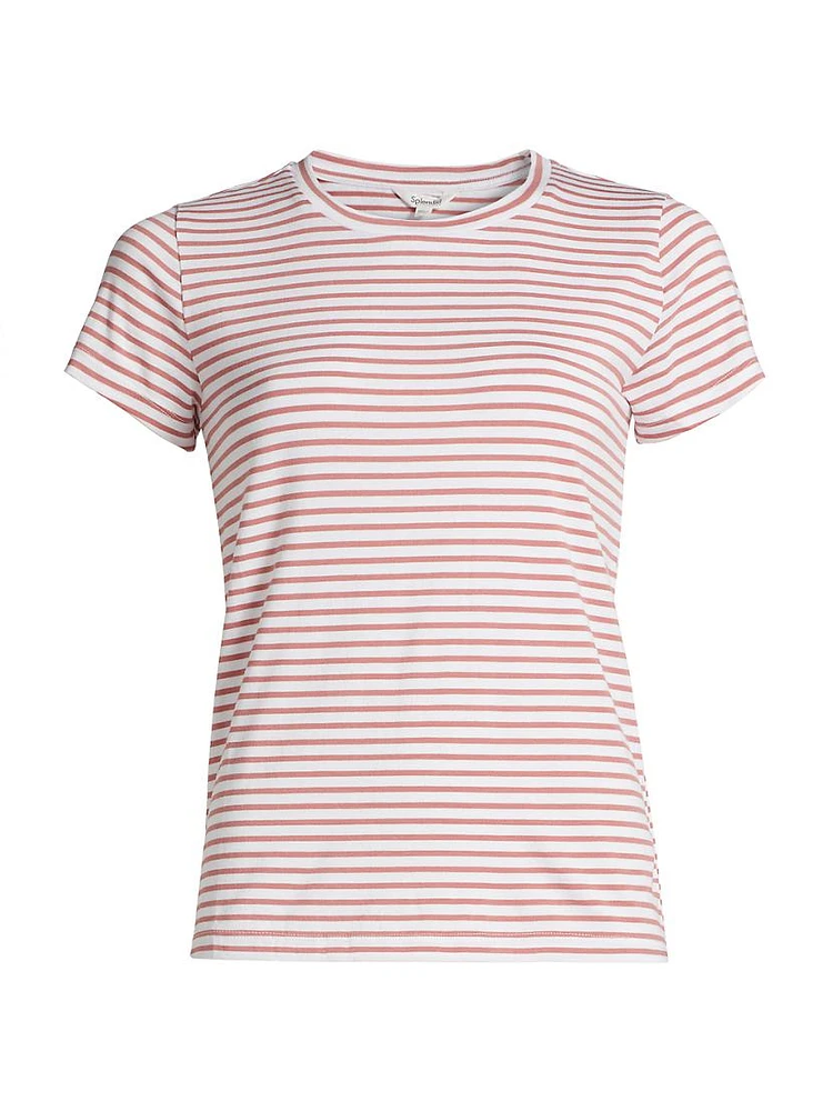 Striped Jersey Crewneck T-Shirt