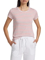 Striped Jersey Crewneck T-Shirt