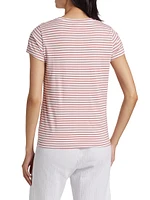 Striped Jersey Crewneck T-Shirt