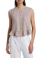 Alice Linen-Blend Flounce Tank