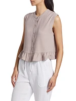 Alice Linen-Blend Flounce Tank