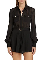 Saia Pinstripe Voile Romper