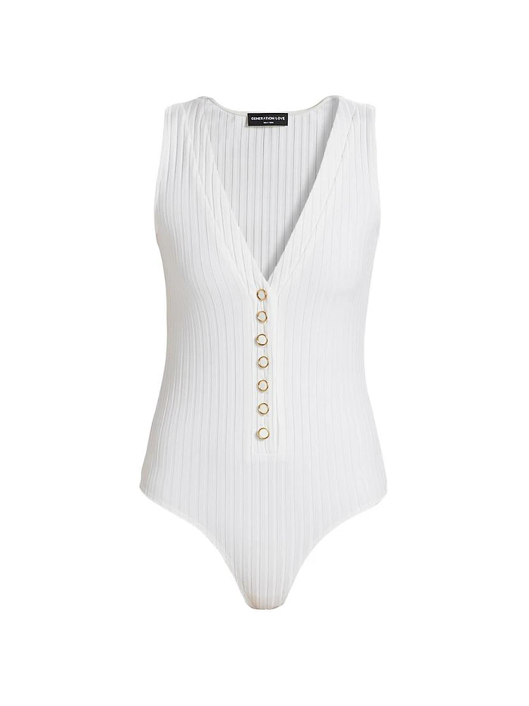 Camille Rib-Knit Bodysuit