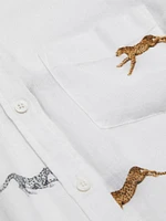 Charli Sarafi Cheetah Linen-Blend Shirt