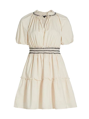 Fiorella Cotton Smocked Midi-Dress