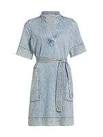 Chancey Denim Tie-Waist Minidress