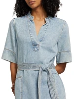 Chancey Denim Tie-Waist Minidress