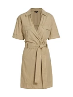 Natalie Twill Belted Wrap Minidress