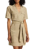 Natalie Twill Belted Wrap Minidress