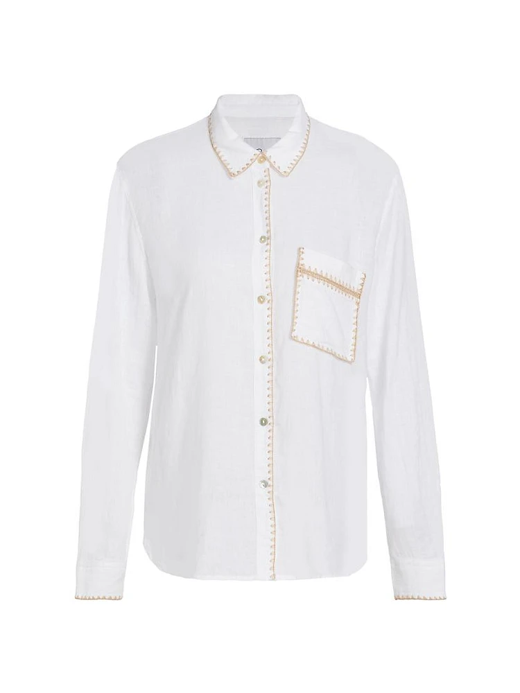 Charli Linen-Blend Button-Front Shirt