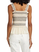 Cecily Smocked Peplum Tank Top