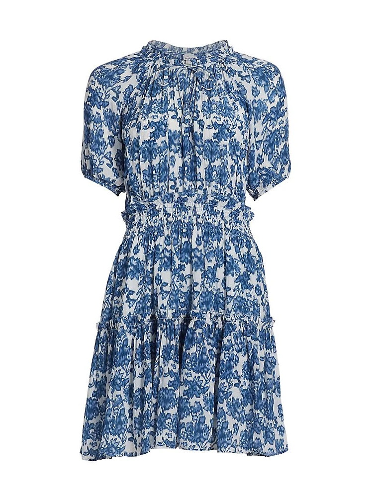 Fiorella Floral Chambray Minidress