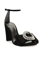 Maddie 90MM Crystal-Embellished Suede Sandals