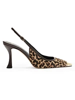 Olivia 85MM Stamped Leather Slingback Pumps