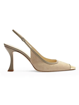 Olivia 85MM Suede Cap-Toe Pumps