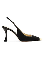 Olivia 85MM Suede Cap-Toe Pumps