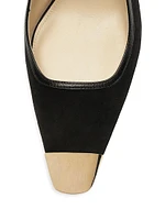 Olivia 85MM Suede Cap-Toe Pumps