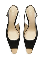 Olivia 85MM Suede Cap-Toe Pumps