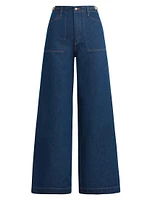 The Fancy Mischa Wide-Leg Denim Pants