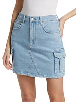 Laurel Cargo Denim Miniskirt