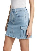 Laurel Cargo Denim Miniskirt