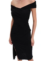 Lovinia Asymmetric Mesh Dress